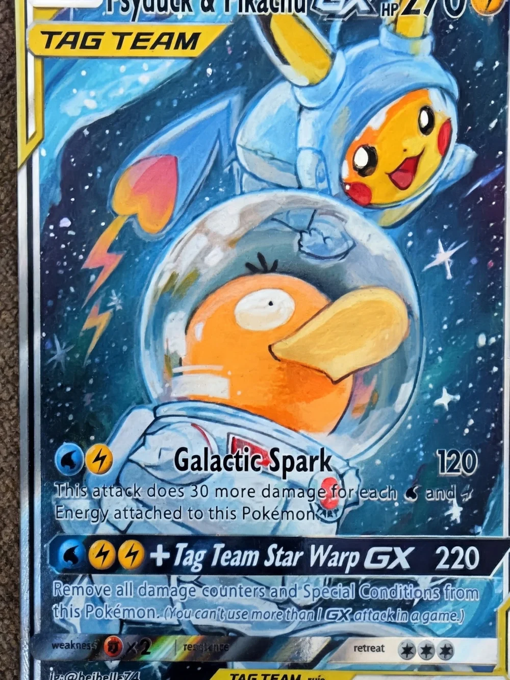 Tag Team GX Card - Psyduck & Pikachu (Blue/Orange)